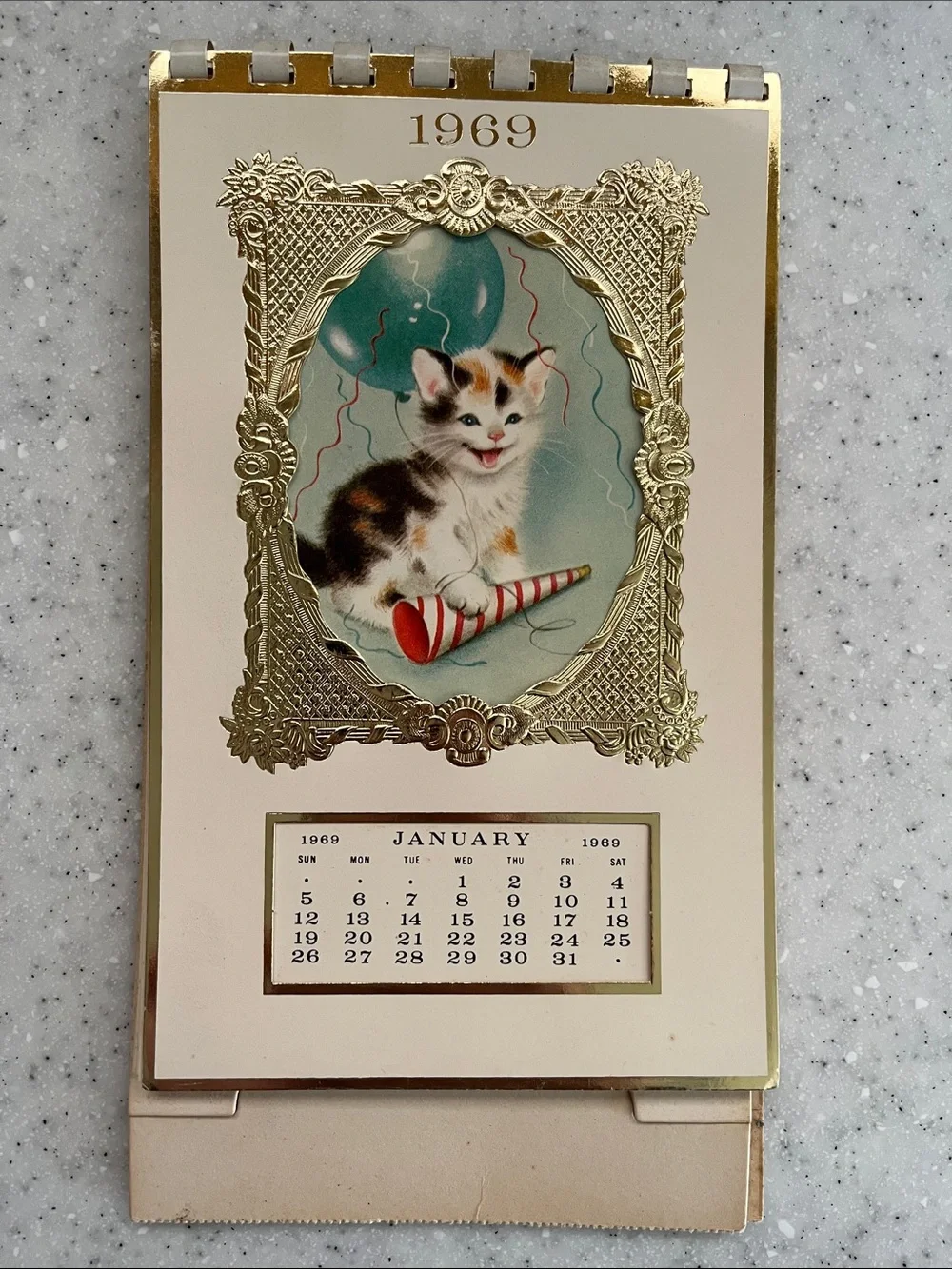 Vtg 1969 Marjorie M. Cooper Kitten Kalendar MCM Calendar by Gibson HTF **READ**
